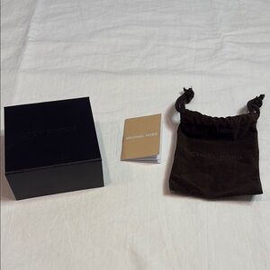 Michael Kors Dark Brown Jewelry Bag, Pamplet & Magnetic Box